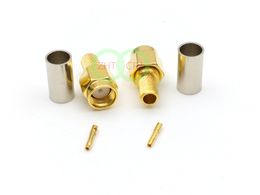 adapter Gold plated RP-SMA male plug jack crimp for RG58 RG142 LMR195 RF