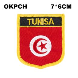 Tunisia Flag Embroidery Iron on Patch Embroidery Patches Badges for Clothing PT0176-S