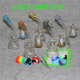 6.3 Inchs Small Mini Dab Rigs Bong Water Pipes Unique Glass Water Bongs Heady Oil Rigs With 4mm 14mm quartz banger