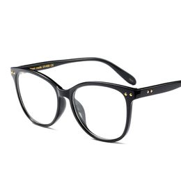 Wholesale- Glasses Men Women Retro Metal Frame Eyeglasses Transparent Optical Cat Eye Glasses Frames Spectacle