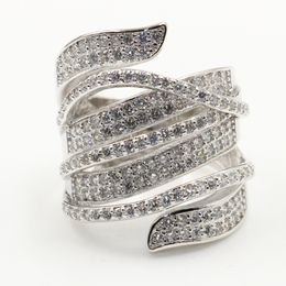 Loverly Hip Hop Sparkling Fashion Jewelry 925 Sterling Silver Full Pave Princess Cut White Topaz CZ Diamond Gemstones Eternity Wedding Ring
