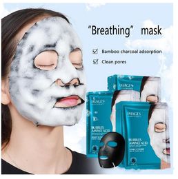 1pc Amino Acid Bubble Mask Deep Pore Clean Bamboo Charcoal Black Face Masks Whitening Facial Skin Care Treatment Mask
