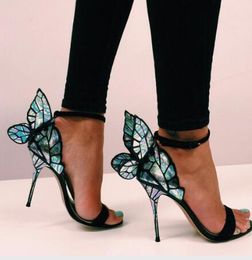 Vendita calda-Sophia webster donna taglie forti euro 42 sandali con strass a farfalla scarpe da ballo