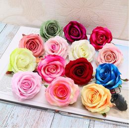 High Quality!50PCS 9CM Artificial Flowers Rose Silk Flowers Artificial Flower Heads Home Decor Wedding Favours DIY Decoration