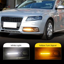 1 Set For Audi A4 A4L B8 2009 2010 2011 2012 Car-Styling LED DRL Daytime Running Light Daylight Fog Lamp Cover with turn signal