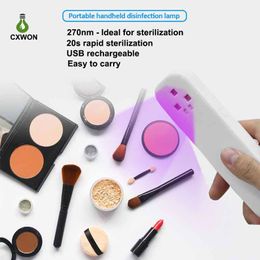 Portable Handheld UV Sterilizer USB Rechargeable 270nm Ultraviolet Disinfection Lamp 20s rapid sterilization Phone Mask UVC Lamp