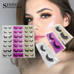 Soft Thick 3D Mink Eyelashes Natural 3D Mink Lashes Handmade False Eyelashes Full Strip Lashes Makeup Reusable Eyelash Extension Eye Lashes