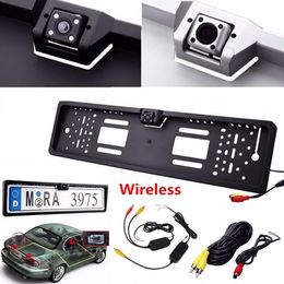 Car dvr 2.4G Wireless EU Number Plate Frame Reverse Camera with LED Light Night Vison