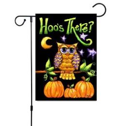 halloween owl Canada - Easter Bunny Home Garden Flags Halloween Pumpkin Flower Owl Garden Banner 30x45 cm Flax Flag High Quality Banner Flags IN STOCK