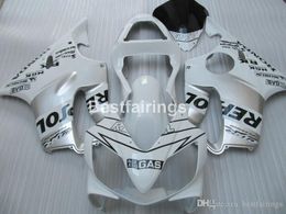 New hot Injection Moulded fairing kit for Honda CBR600 F4i 01 02 03 white silver fairings CBR600F4i 2001 2002 2003 HW29