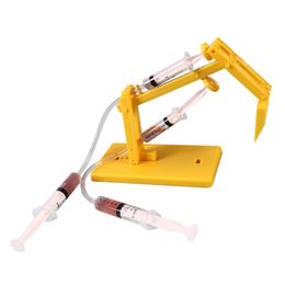 Creative self-made gas-hydraulic piston excavator technology small invention DIY scientific experimental model material Science