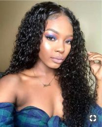 Curly brazilian lace front wig 360 full Human Hair Wigs-Glueless 130% Density Virgin Remy Wigs For Black Woman diva1 water wave