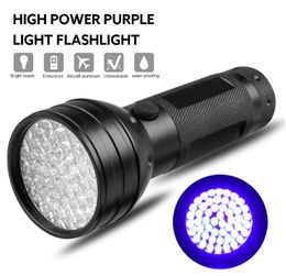 51 led UV light flashlight poratble outdoor sports camping hunting hiking violet Blacklight Torch light Lamp Aluminum Shell torches lamp