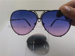 2021 NEW FASHION Blue/purple SUNGLASSES BOX GUN Lenses 66mm P'8478 FRAME SHIPPING WITH LENS Interchangeable FREE Hasfq