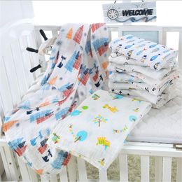 2020 Infant Muslin Blankets Newborn Baby Swaddle Wrap Kids Stroller Carpet Animal Floral Letters Printed Crawling Batch Towels Cover LY224