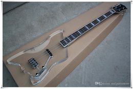 Acrylic Glass Electric Bass Guitar with Rosewood Fretboard,4 Strings,20 Frets,Chrome Hardware,can be customized