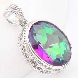 luckyshine hot 6 piece lot holiday gift 925 sterling silver royal style mystic topaz crystal vintage pendant for lady party gift 1512 mm