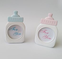 Blue/Pink Baby Bottle Shape Photo Frame Home Decor Baby Shower Creative Gift