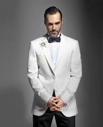 Cheap And Fine Two Buttons Groomsmen Notch Lapel Groom Tuxedos Men Suits Wedding/Prom/Dinner Best Man Blazer(Jacket+Pants+Tie) A60