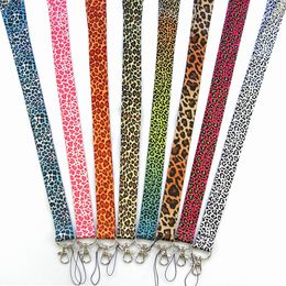 8 Colour Leopard print Mobile Phone lanyard Cell Phone Straps Charms key chain straps Long Neck Strap Employee Card rope chain