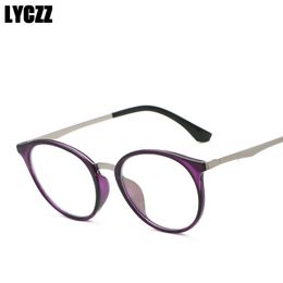 Wholesale-LYCZZ Round Classic Glasses Optical Frame Vintage Style Men Womenear Eyeglasses Diopter Glasses Flat Mirror Eyewear gafas