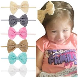 Hair Bows Tiny Elastic Headband For Girls Kids Lace Headbands Cute Baby Hair Band Accessories Headwear