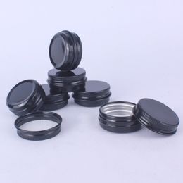 100pcs/lot 10m 15ml 25ml Black Empty Cream Aluminium Jars Makeup Nail Lotion Milk Oil Metal Tin Pot Packaging Container