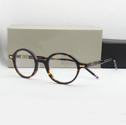 Wholesale-eyewear glasses tb407 retro round style frame matching degree lenses with original case