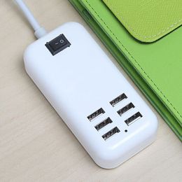 Fast Phone Charger 20W USB Power Adapter 6-Ports USB Charging Station Socket with 1.5M Cable EU Plug for SmartPhone Tablet