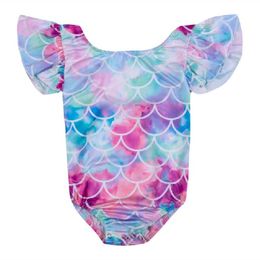 Baby Girls Swimwear Infant Kids Baby Girls Fashion Print Reffled Bowknots Swimsuit Swimwear Swimming Children Bathing Suit