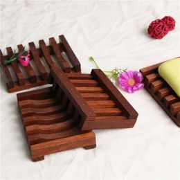 Retro Natural Wood Soap Dishes Soap Tray Wooden Holder Shower Bathroom Accessories Drain Rack Home Supply