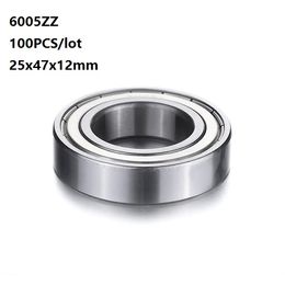 100pcs/lot 6005ZZ bearing 6005Z 6005 Z ZZ 25*47*12mm shielded Deep Groove Ball bearing 25x47x12mm