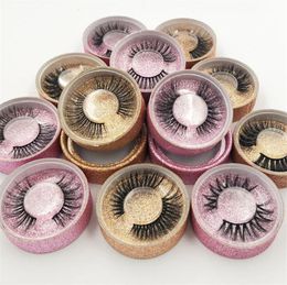 3D Mink Eyelashes Eye Makeup Fake Lashes Soft Natural Thick Eyelash Eyes Lash With Round Box Package Extension Beauty Tools 50