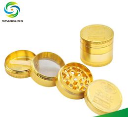 40 mm 4-layer golden cigarette grinder golden cigarette crusher gold coin cigarette holder