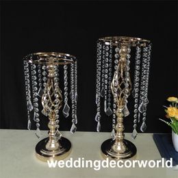 Display Flower Stand Candle Holder Road Lead Table Centrepieces Metal Gold Stand Pillar Candlestick For Wedding Candelabra decor457