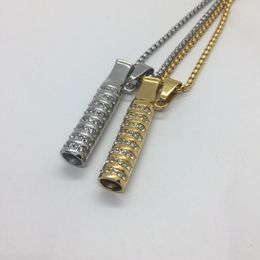 Newest Gold Silver Steel Luxury Diamond Decoration Preroll Roller Cigarette Smoking Holder Mouthpiece Holder Tips Pipes Mouth With Necklace