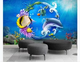 Custom Photo Wallpaper For Walls Cool Summer Underwater World Ocean 3D Living Room TV Background Mural Creative wall paper for walls 3d