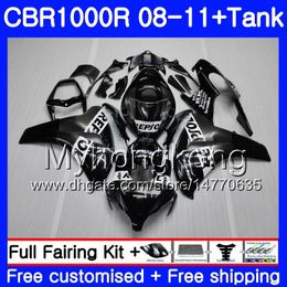 Body +Tank For HONDA CBR1000 RR Repsol black hot CBR 1000 RR 08 09 11 277HM.17 CBR1000RR 08 09 10 11 CBR 1000RR 2008 2009 2010 2011 Fairings