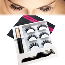 3D mink Eyelashes Magnetic Eyeliner false Eyelashes 5D Fake Eyelash extension magnet lash Eye Lashes makeup