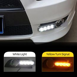 2Pcs 12V Car LED DRL Daytime running light case for Mitsubishi Lancer EX 2009 2010 2011 2012 2013 2014 fog lamp