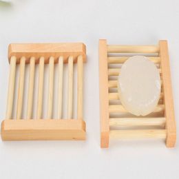Can customize logo engraving logo Bathroom Dish Wood Soap Tray Holder Storage boxes Wooden Soap Rack Plate Box Container