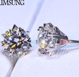 1CT Solid 925 Sterling Silver Wedding Anniversary SONA Diamond Stud Earring Engagement Fashion Jewellery Women Party Drop Shipping