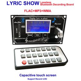 Freeshipping Lyric Show Capacitive Touch Screen LCD Display etooth MP3 Decoding Board Module SD/MMC USB FM Remote LRC WMA WAV Decoder Kit