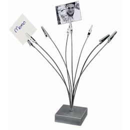 Silver Boxy Base Multi Wire Photo Clips 8 Branch Memo Holders Table Place Card Clamps Exihibition Display ZC1467