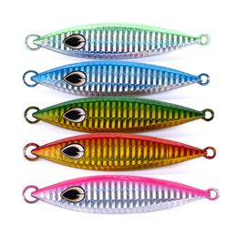 HENGJIA 5pcs/lot 10cm 60g Double-Sided Rainbow Colours Metal lead fishing Bait Stainless Artificial fishing Tackle Wobbler Hard lure