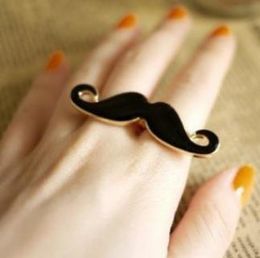 Fashion Jewelry Retro Afandi Beard Shape Double Finger Ring Women Rings