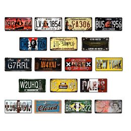 Car Licence Metal Plate Car Number Tin Signs Bar Pub Cafe Decor Metal Sign Garage Painting Art Plaque Poster JK2006XB