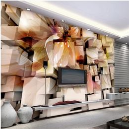 Custom wallpapers 3D three-dimensional fantasy flower living room TV background wall decoration painting