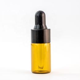 Treatment 1ML 2ML 3ML Empty Amber Glass Dropper Bottles for Essential Oil Travel Sample Free Shipping DHL