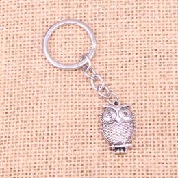 New Keychain 28*18mm owl standing branch Pendants DIY Men Car Key Chain Ring Holder Keyring Souvenir Jewellery Gift